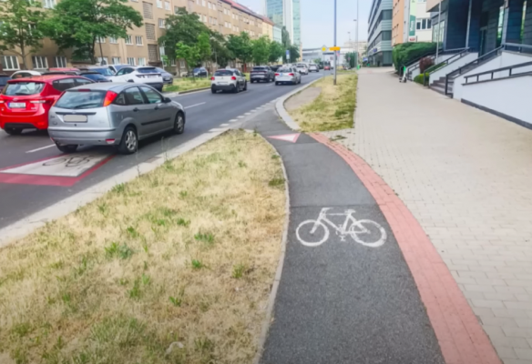 Pokračování cyklostezky na Budějovické