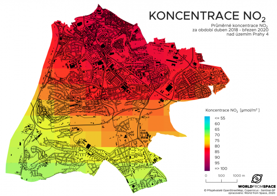 Družicová analýza vegetace, zástavby a mikroklimatu Prahy 4